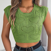Gebreid topje - hartpatroon cropped sweater voor dames