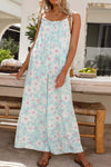 Dames bloemen wijde been jumpsuit lichtblauw casual zomeroutfit - mouwloos ontwerp voor dagelijkse stijl