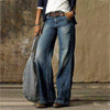 Wijde pijpen jeans - trendy hoge taille denim broek voor dames