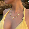 Dames gouden bedelketting met initiaal 'h' en zeethema-elementen - gepersonaliseerde sieraden