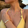 Dames gouden bedelketting met initiaal 'h' en zeethema-elementen - gepersonaliseerde sieraden