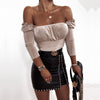 Faux leren mini rok - trendy damesrok met studs