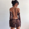 Verleidelijke mini-jurk met luipaardprint en open rug - Bakkermode.nl