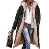 Gevoerde lange jas - modieuze dames fleece-jas