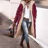 Gevoerde lange jas - modieuze dames fleece-jas