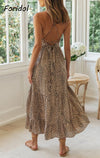 Trendy luipaardprint maxi-jurk - Bakkermode.nl