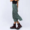 Luipaardprint midi rok met split - Bakkermode.nl