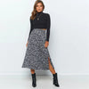 Luipaardprint midi rok met split - Bakkermode.nl