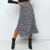 Luipaardprint midi rok met split - Bakkermode.nl