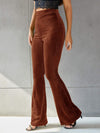 Corduroy wijde pantalon - stijlvolle hoge taille broek voor dames
