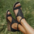 Dames leren wedge sandalen - stijlvol schoeisel voor zomerse uitjes