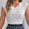 Gebreid topje - hartpatroon cropped sweater voor dames