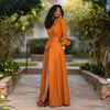 Elegante oranje zomerjurk - verfijnde damesmode