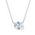 Bloemige hanger ketting - elegante zilveren sieraden voor dames met blauwe accenten