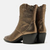 Leren enkellaarzen - metalen brons dames western stijl
