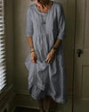 Linnen oversized jurk - relaxte pasvorm dames zomerjurk