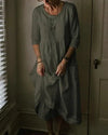 Linnen oversized jurk - relaxte pasvorm dames zomerjurk