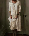 Linnen oversized jurk - relaxte pasvorm dames zomerjurk