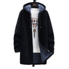 Lange fleece jas met capuchon - warme dames jas met rits en zachte voering - Bakkermode.nl