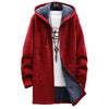 Lange fleece jas met capuchon - warme dames jas met rits en zachte voering - Bakkermode.nl