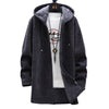 Lange fleece jas met capuchon - warme dames jas met rits en zachte voering - Bakkermode.nl