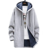 Lange fleece jas met capuchon - warme dames jas met rits en zachte voering - Bakkermode.nl