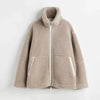 Dames fleecejack - zachte pluche zip-up jas met functionele zakken voor casual gebruik