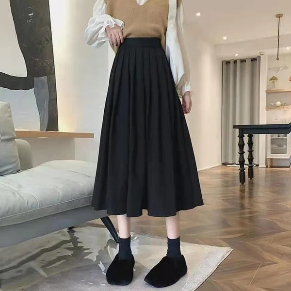 Dames geplooide midi rok - verfijnd ontwerp met hoge taille voor eindeloze stijlmogelijkheden