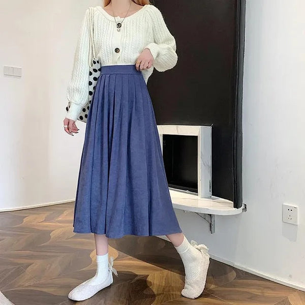 Dames geplooide midi rok - verfijnd ontwerp met hoge taille voor eindeloze stijlmogelijkheden