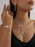 4-delige zilveren kristallen sieradenset - prachtige damesketting, oorbellen, armband en ring