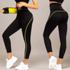 Thermo legging - hoge taille zwarte dames fitnessbroek met gele accenten