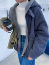 Omkeerbare dames fleece parka - warme winterjas - Bakkermode.nl