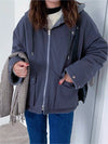 Omkeerbare dames fleece parka - warme winterjas - Bakkermode.nl