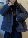 Omkeerbare dames fleece parka - warme winterjas - Bakkermode.nl