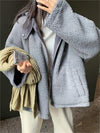 Omkeerbare dames fleece parka - warme winterjas - Bakkermode.nl