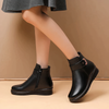 Dames enkellaarsjes met chique leren ontwerp en gesp - stijlvolle casual schoenen voor elke dag