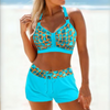 2-delige dames badkleding gestreepte high-waisted bikini set - trendy strandmode voor zomerse dagen