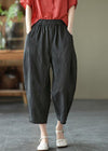 Dames harem broek met relaxte pasvorm van linnen in natuurlijk geel - casual zomeroutfit