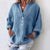 Linnen blouse dames - luchtige blouse met lange mouwen en knoopsluiting - Bakkermode.nl