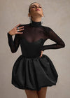 Ballonrok mini-jurk - elegante zwarte damesjurk