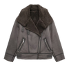 Shearling jacket - grijze aviator jas voor dames