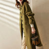 Lange knopencoat - elegante, getailleerde damesouterwear