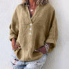 Linnen blouse dames - luchtige blouse met lange mouwen en knoopsluiting - Bakkermode.nl