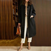 Lange knopencoat - elegante, getailleerde damesouterwear