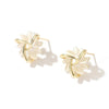 2-delig gouden bloemenoorbellen - elegante dames sieradenset