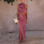 2-delige satijnen set - trendy maxi rok en top voor dames