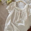 Witte victoriaanse nachthemd - zachte linnen dames slapende kleding