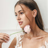 2-delige bloemen hoopoorbellen - verfijnde roze edelstenen en bloemaccenten voor dames