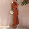 2-delige satijnen set - trendy maxi rok en top voor dames