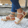 Platte sandalen met franjes en comfortabele zolen - Bakkermode.nl